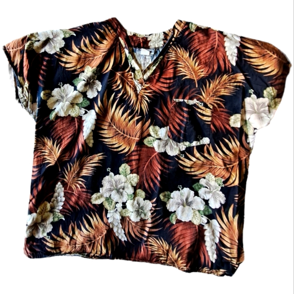 Mad About Scrubs Tropical Flower Top